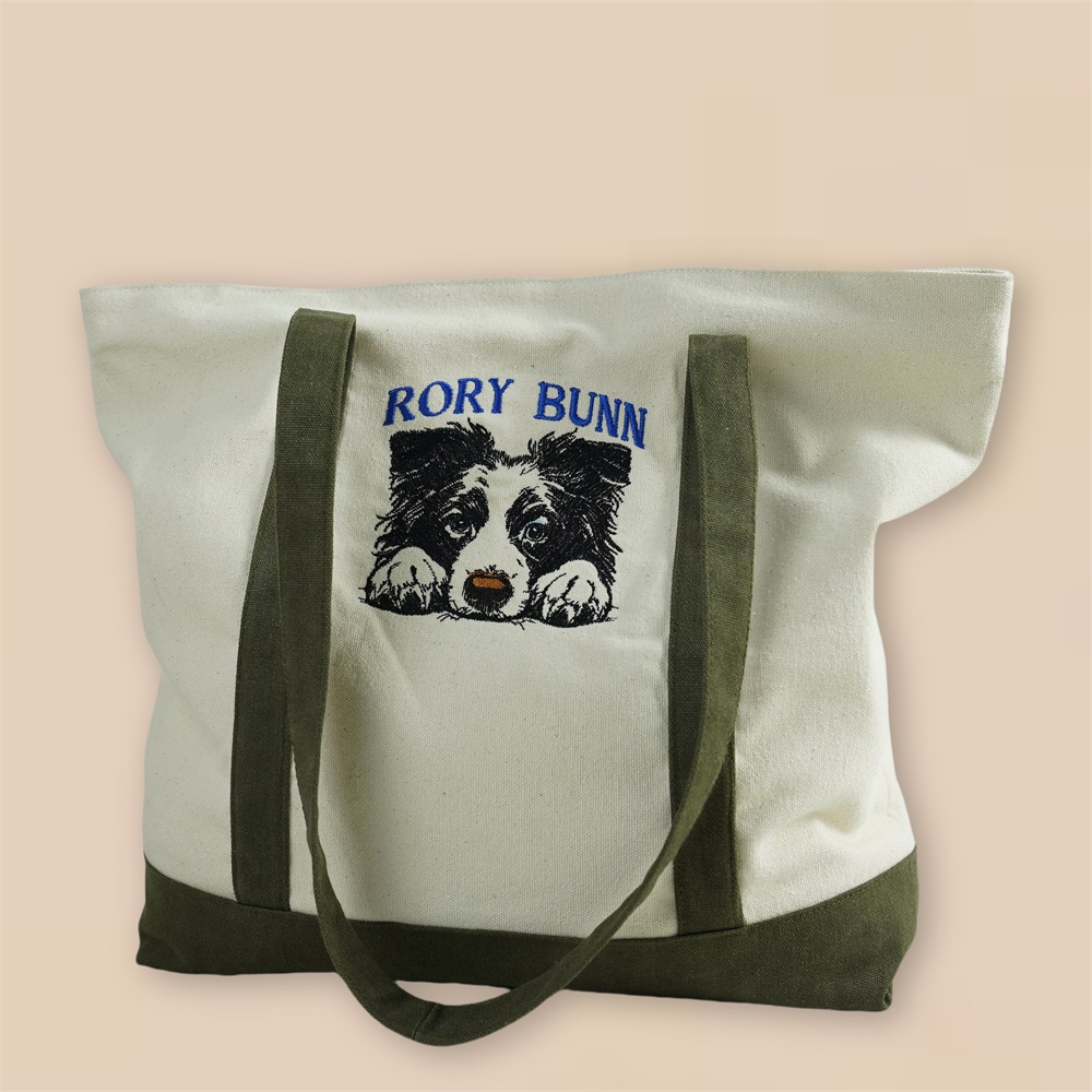 Classical Canvas Tote Bag,Personalized Bachelorette Gift,Beach Bag,Embroidered Name Pet Carrier