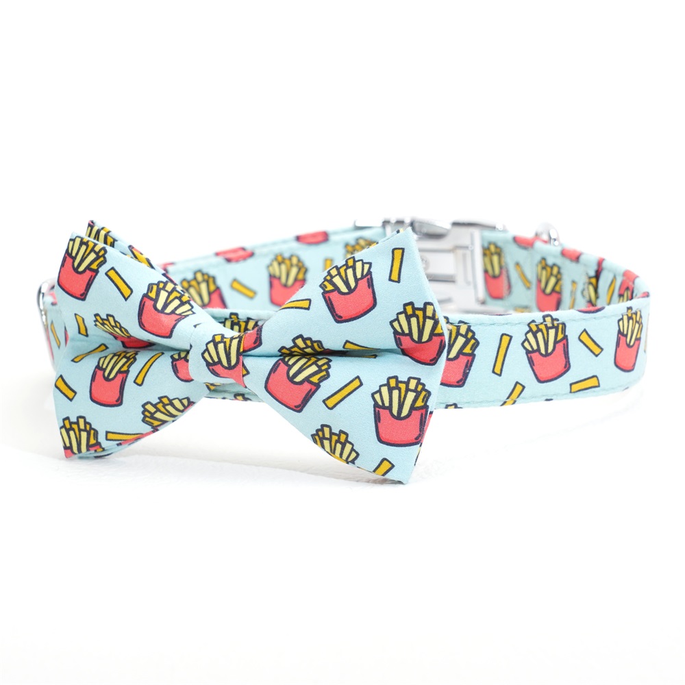 French Fries Dog Bowtie Collar Leash
