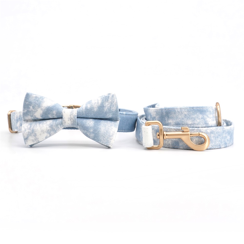  Jeans Dog Bowtie Collar Leash