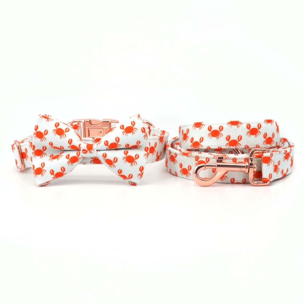 Cute Crab Dog Bowtie Collar Leash
