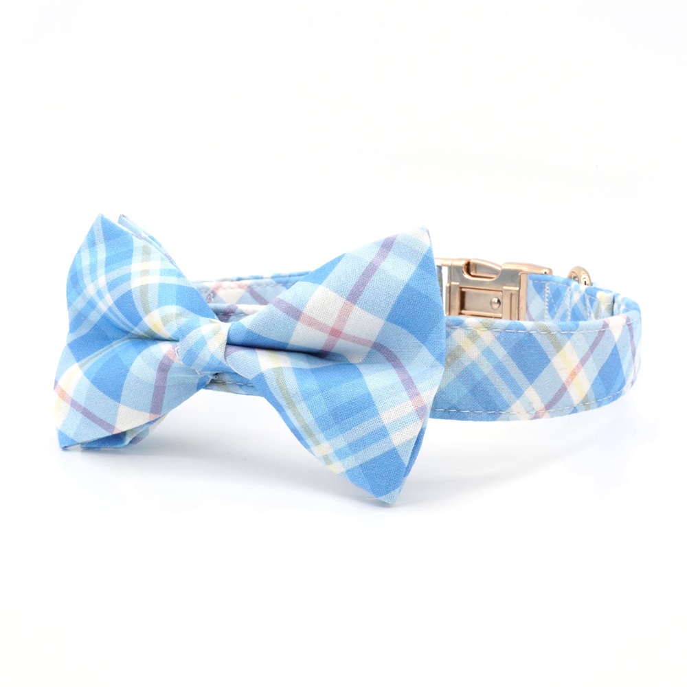 Plaid Dog Bowtie Collar Leash