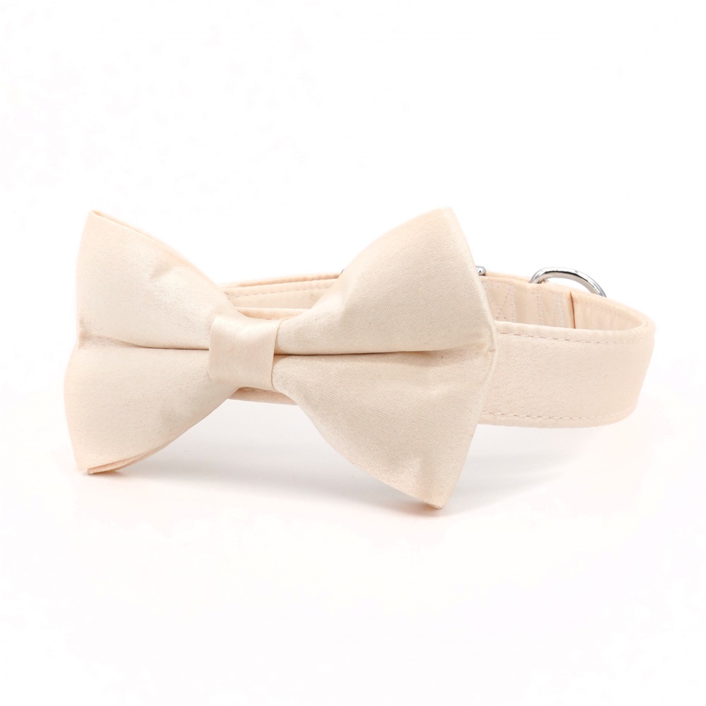 Elegant Dog Collar Bowtie with Matching Leash