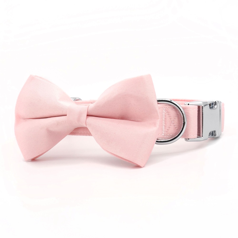 Elegant Dog Collar Bowtie with Matching Leash