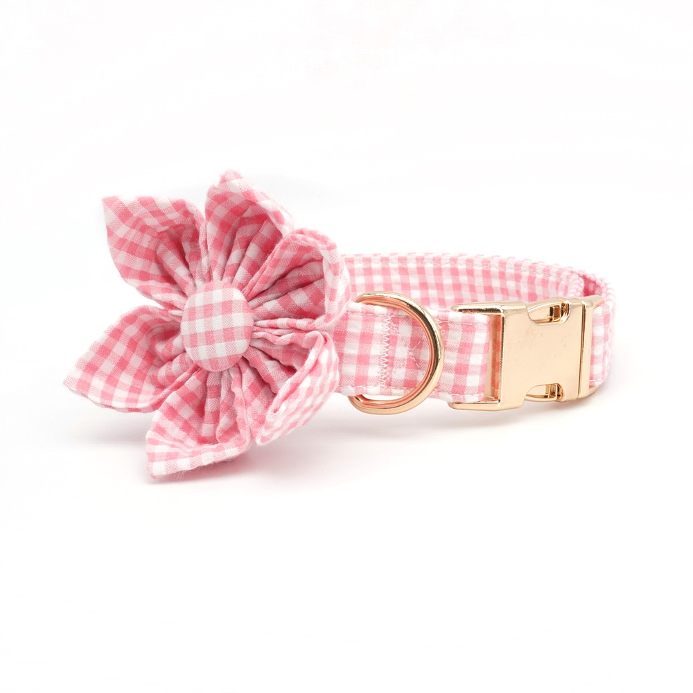 Personalized Floral Girly Dog Collar Flower with Matching Leash 