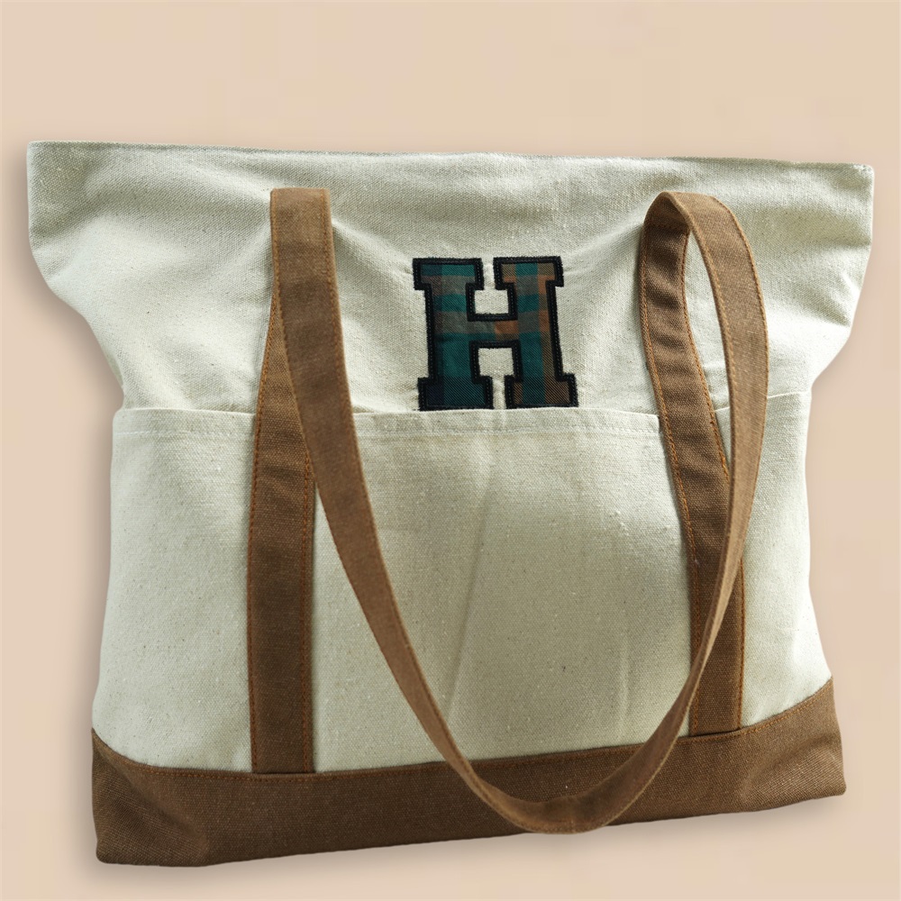Custom Embroidered Tote Bag Canvas Name Dog Mom Gift