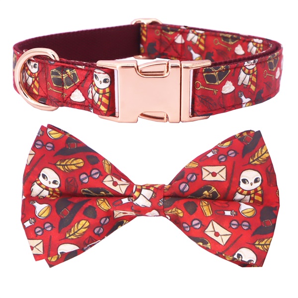 Lovely Dog Collar Bowtie with Matching Leash