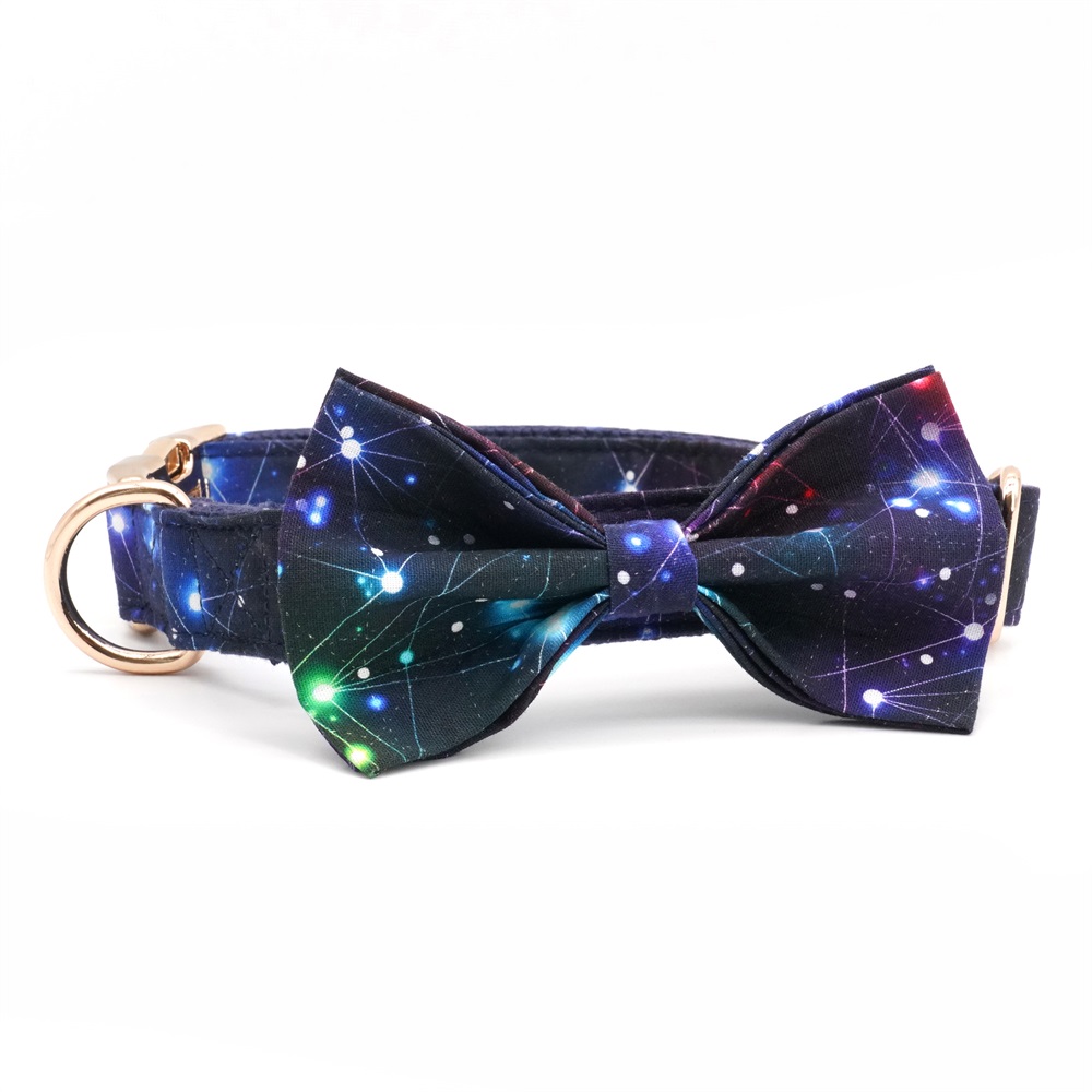 Star Design Dog Collar Bowtie with Matching Leash