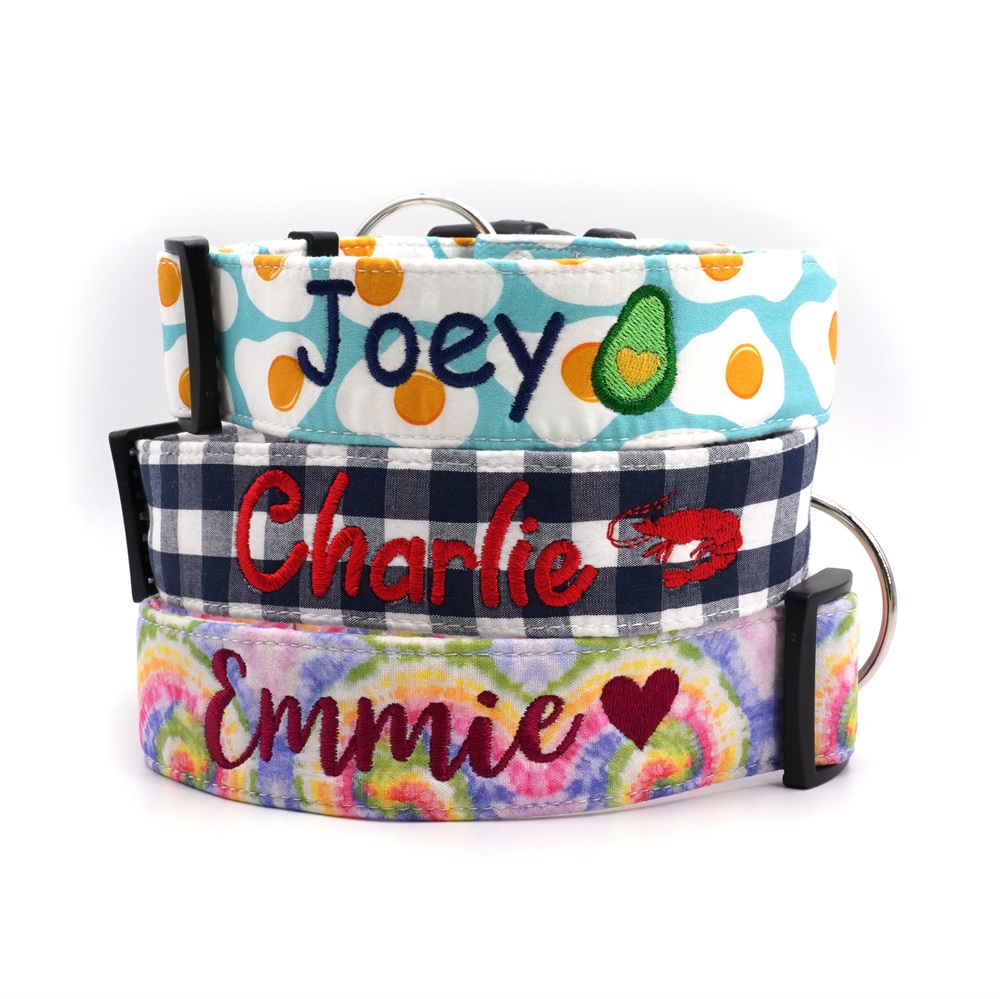 Custom Embroidery Dog Collar Matching Leash