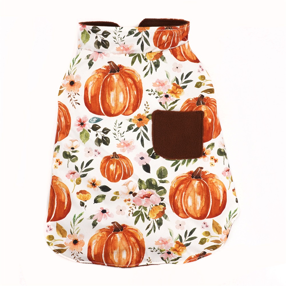 Floral Lightweight Quilted Jacket with harness zipper, Water Resistant, Soft Feel Pet Warm Coat
