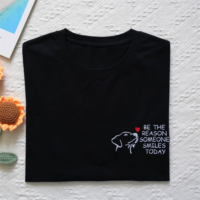 Custom Dog Mom T Shirt, Personalized Pet Crewneck Hoodie, Embroidered Cat Crewneck