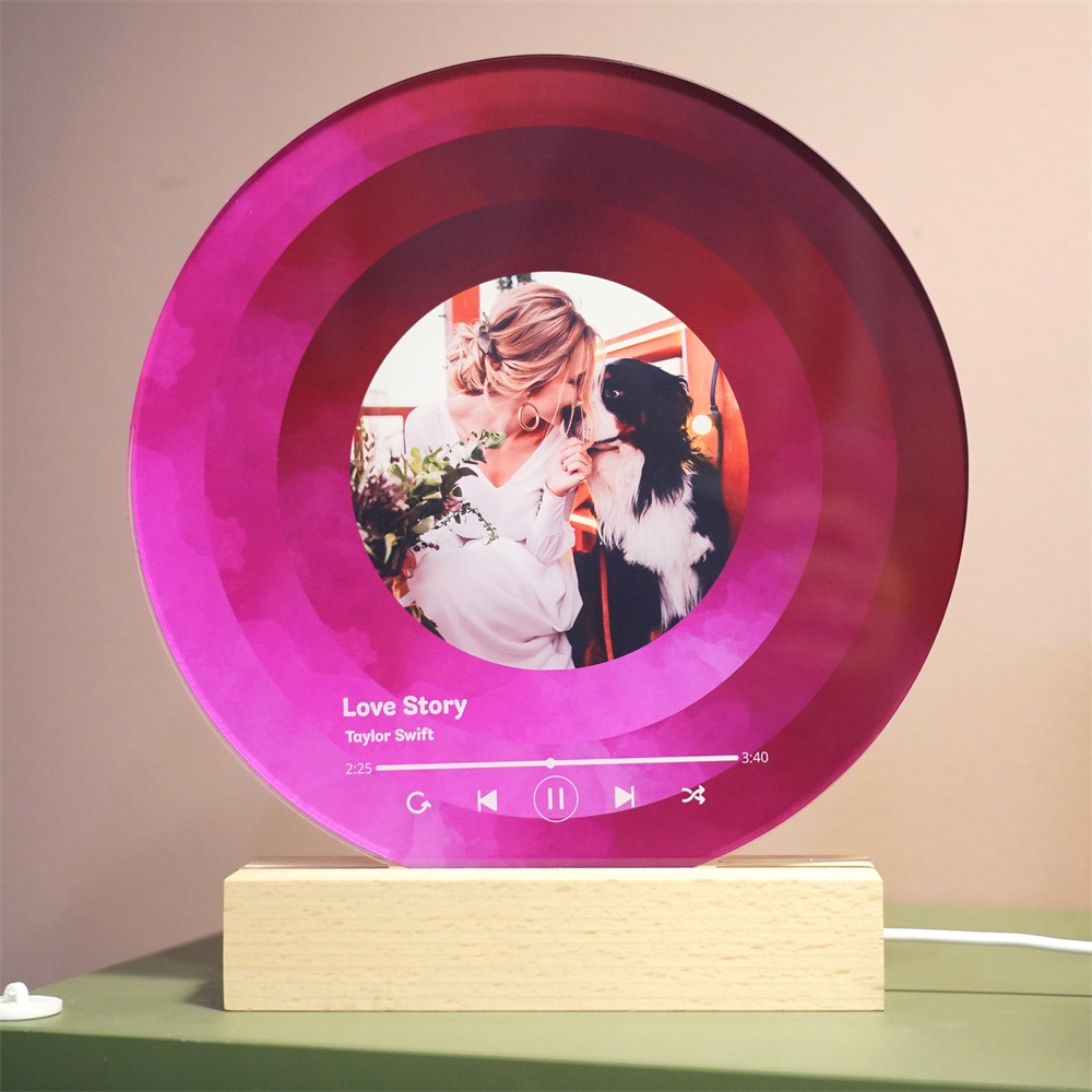 Personalized Pet Picture Acrylic Wooden Night Light Photo Light Frame 
