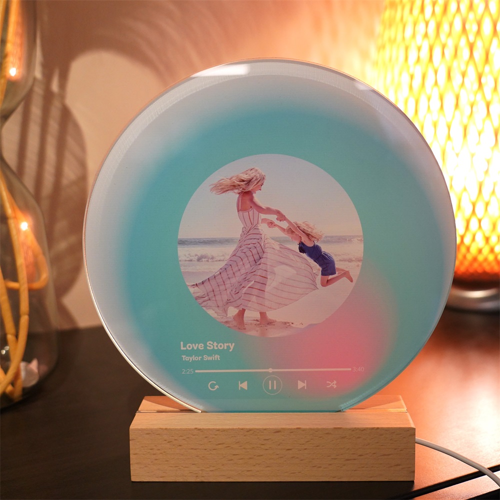 Personalized Pet Picture Acrylic Wooden Night Light Photo Light Frame 