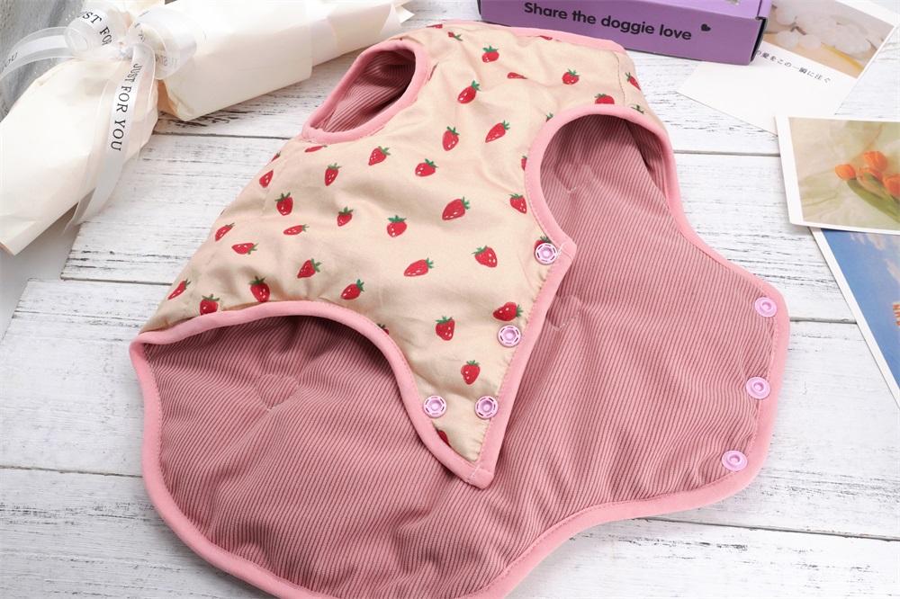 Strawberry Warm Cotton Dog Jacket for Winter,Perfect Fit for Small to Medium Dogs