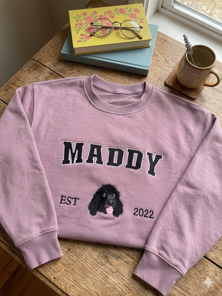 Personalized Dog Face Sweatshirt Custom Pet Portrait Hoodie Dog Mom Gift Pet Lover Gift