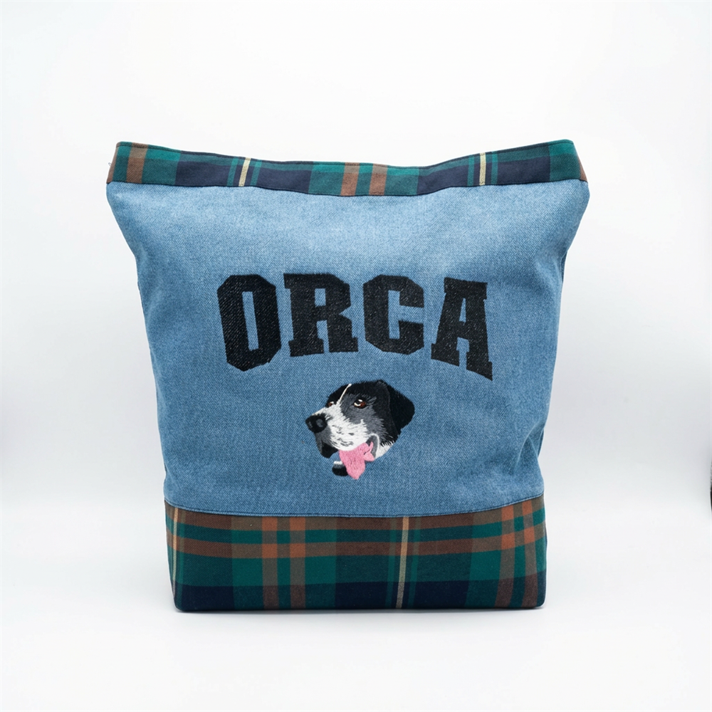 Personalized Pet Portrait Tote Bag, Custom Embroidered Dog Face Bag, Cute Dog Mom Gift, Custom Pet Tote for Everyday Use