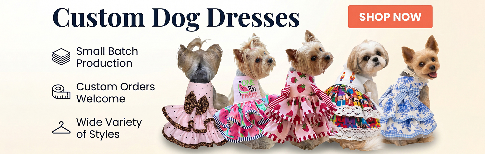 custom pet dress with embroidery 